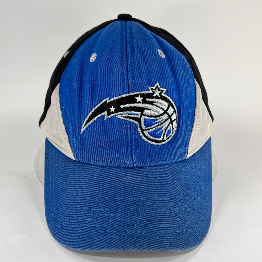 Vtg Orlando Magic Basketball Strap Back Cap Hat NBA Elevation Blue Logo Mens 90s